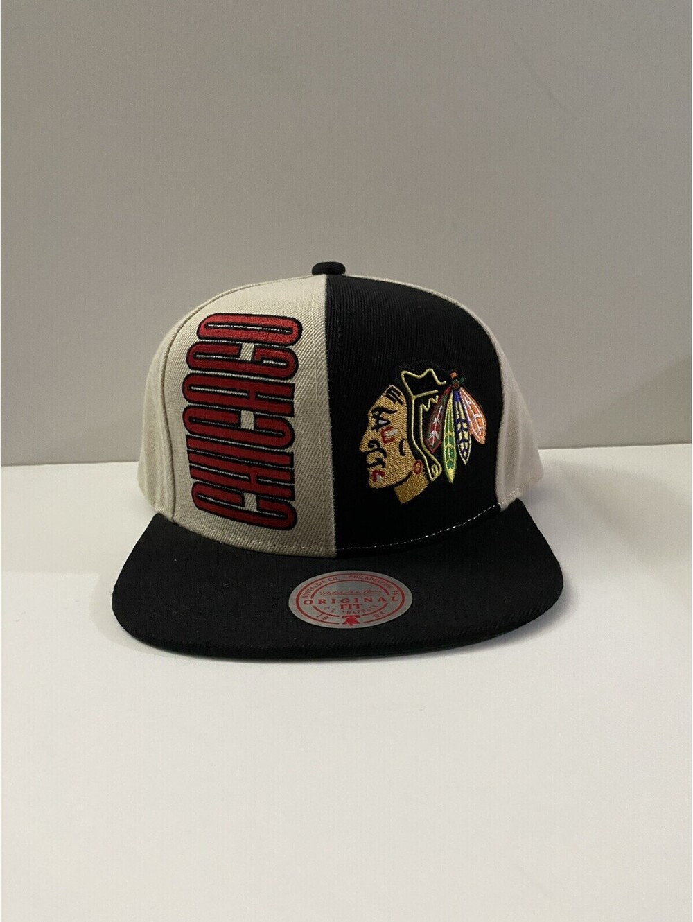 Mitchell & Ness NHL Chicago Blackhawks Panel Logo Design SnapBack Hat New